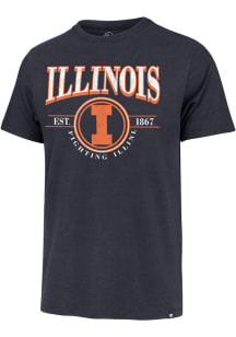 47 Illinois Fighting Illini Navy Blue Deluxia Franklin Short Sleeve Fashion T Shirt