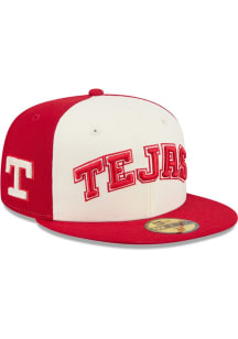 New Era Texas Rangers Mens White City Connect 5950 Tri Color Fitted Hat