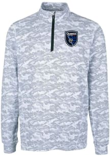 Cutter and Buck San Jose Earthquakes Mens Charcoal Traverse Camo Long Sleeve Qtr Zip Pullover