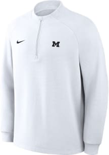 Nike Michigan Wolverines Mens White Golf Primary Logo Long Sleeve Qtr Zip Pullover