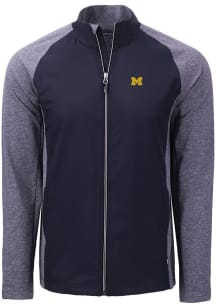 Cutter and Buck Michigan Wolverines Mens Blue Adapt Eco Big and Tall Light Weight Jacket