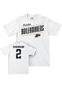 Marykate Scheumann Purdue Boilermakers White NIL Slant Short Sleeve Player T Shirt