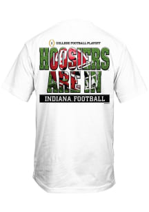 Indiana Hoosiers White 2025 CFP Bound Helmet Short Sleeve T Shirt
