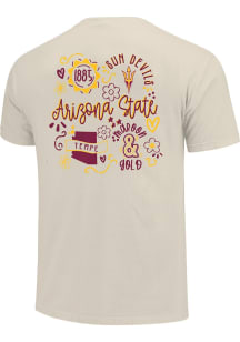 Arizona State Sun Devils Girls Natural Dots and Doodles Short Sleeve Tee