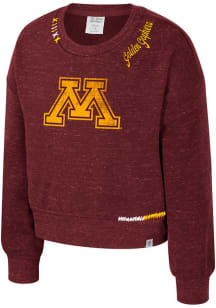 Colosseum Minnesota Golden Gophers Girls Maroon Just a Minute Long Sleeve Sweatshirt