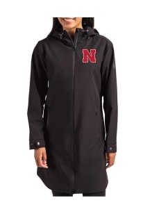 Cutter and Buck Nebraska Cornhuskers Womens Black Camano Light Weight Jacket