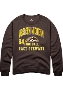 Race Stewart Western Michigan Broncos Mens Brown Football NIL Arch Logo Player Crew