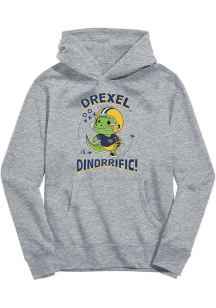 Vive La Fete Drexel Dragons Toddler Grey Dino-Riffic Long Sleeve Hooded Sweatshirt