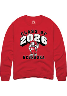 Summit Sportswear Nebraska Cornhuskers Mens Red Class of 2026 Long Sleeve Crew Sweatshirt