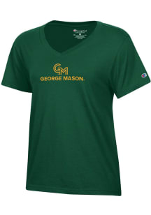 Champion George Mason University Womens Green V-neck Short Sleeve T-Shirt