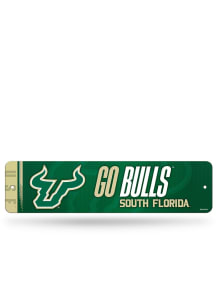 South Florida Bulls Go Bulls 4x15 Metal Street Sign - Silver
