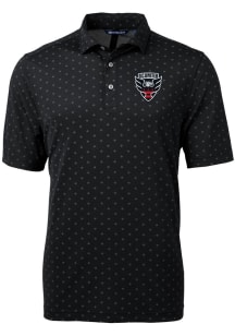 Cutter and Buck DC United Mens Black Virtue Eco Pique Tile Short Sleeve Polo