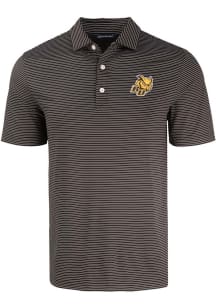 Cutter and Buck Rowan University Mens Black Fine Line Stripe Short Sleeve Polo