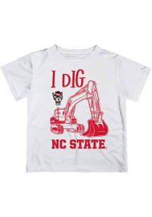 Vive La Fete NC State Wolfpack Toddler White Excavator Short Sleeve T-Shirt