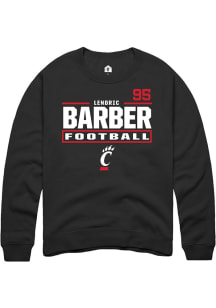 Lendric Barber Cincinnati Bearcats Mens Black Football NIL Stacked Box Player Crew