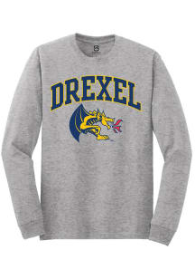 Summit Sportswear Drexel Dragons Grey Arch Logo Long Sleeve T Shirt