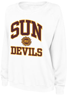 Original Retro Brand Arizona State Sun Devils Womens White French Terry Crew Sweatshirt