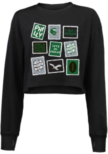 Philadelphia Eagles Womens Black Stamp Collection LS Tee