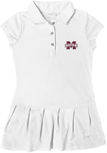 Mississippi State Bulldogs Toddler Girls White Caroline Short Sleeve Dress