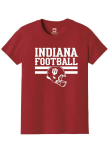 Summit Sportswear Indiana Hoosiers Youth Red Football Helmet Short Sleeve T-Shirt