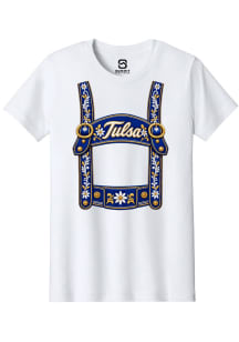Tulsa Golden Hurricane White Lederhosen Short Sleeve T Shirt