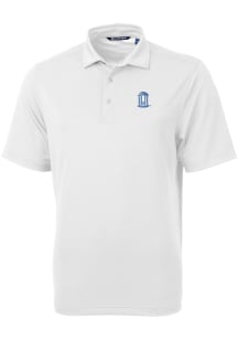 Cutter and Buck North Carolina Tar Heels Mens White Old Well Virtue Pique Short Sleeve Polo