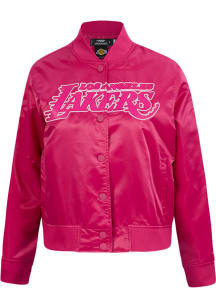 Pro Standard Los Angeles Lakers Womens Purple Classic Triple Pink Satin Light Weight Jacket