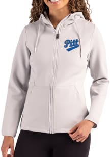 Cutter and Buck Pitt Panthers Womens Grey Vault Epic Comfort Full Zip Light Weight Jacket