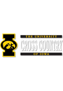 Iowa Hawkeyes 6x2 Cross Country Auto Decal - Gold