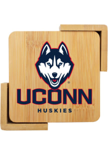 UConn Huskies 4 pack wooden Coaster - White