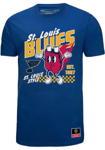 Mitchell and Ness St Louis Blues Blue Local Food Short Sleeve T Shirt