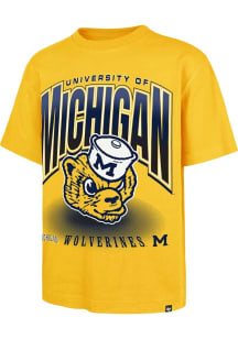 47 Michigan Wolverines Maize Team Flex Football Foundation Short Sleeve Fashion T Shirt
