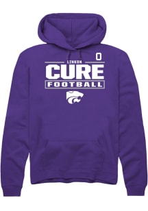 Linkon Cure K-State Wildcats Mens Purple Football NIL Stacked Box Player Hood