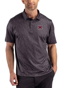 Cutter and Buck Miami RedHawks Black Pike Fern Big and Tall Polo