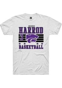 Brandie Harrod K-State Wildcats White NIL Striped Short Sleeve Player T Shirt