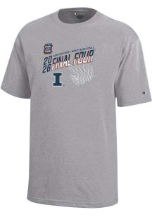 Champion Illinois Fighting Illini Youth Grey MBB Final Four 2026 Core Short Sleeve T-Shirt