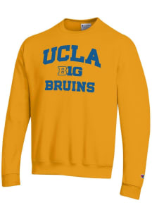 Champion UCLA Bruins Mens Gold Big Ten Powerblend Long Sleeve Crew Sweatshirt