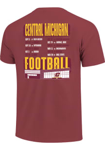 Central Michigan Chippewas Maroon 2026 Football Schedule Short Sleeve T Shirt