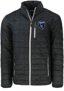 Cutter and Buck San Jose Earthquakes Mens Black Rainier PrimaLoft Big and Tall Lined Jacket