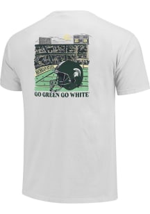 Michigan State Spartans White Stadium Helmet Short Sleeve T Shirt