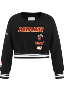 Pro Standard Miami Heat Girls Black Retro Classics Long Sleeve Sweatshirt