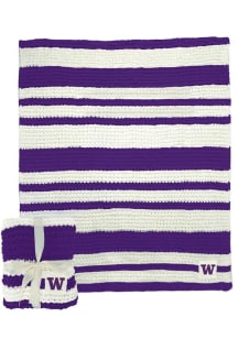 Washington Huskies Primary Cable Knit Fleece Blanket - Purple