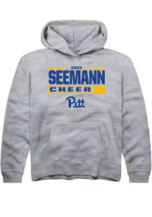 Owen Seemann Rally Pitt Panthers Youth NIL Stacked Box Long Sleeve Player Hoodie Grey