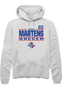 Jordan Martens Tulsa Golden Hurricane Mens White NIL Stacked Box Player Hood