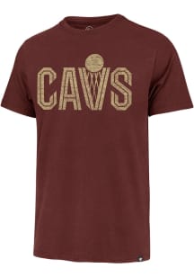 47 Cleveland Cavaliers Maroon Premier Wordmark Franklin Short Sleeve Fashion T Shirt