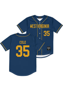 Chansen Cole  West Virginia Mountaineers Mens Navy Blue NIL Baseball Jersey