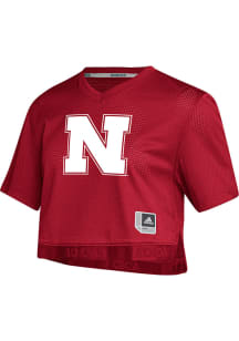 Nebraska Cornhuskers Womens Adidas Cropped Fashion Football Jersey - Red