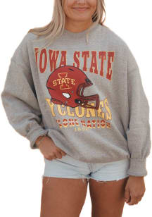 Gameday Social Iowa State Cyclones Womens Grey Murray Hippie Crew Sweatshirt