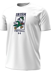 Under Armour Notre Dame Fighting Irish White Football Leprechaun Short Sleeve T Shirt