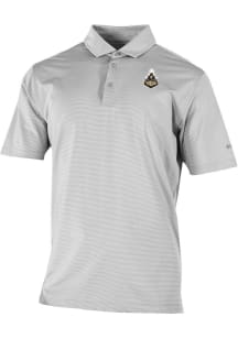 Columbia Purdue Boilermakers Mens Grey Heat Seal Double Hit Short Sleeve Polo